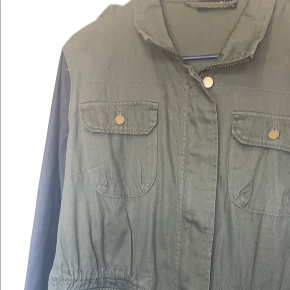 a.n.a Green Utility Jacket with Stand-Up Collar - Picture 2 of 8